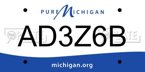 AD3Z6B Michigan License Plate