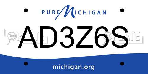 AD3Z6S Michigan License Plate