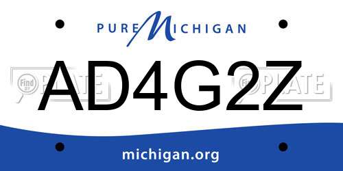 AD4G2Z Michigan License Plate