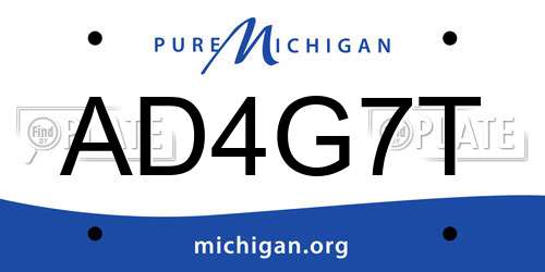 AD4G7T Michigan License Plate