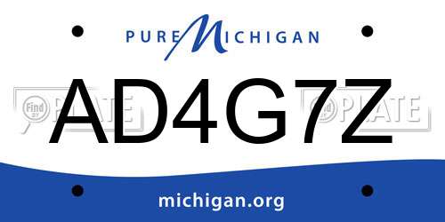 AD4G7Z Michigan License Plate