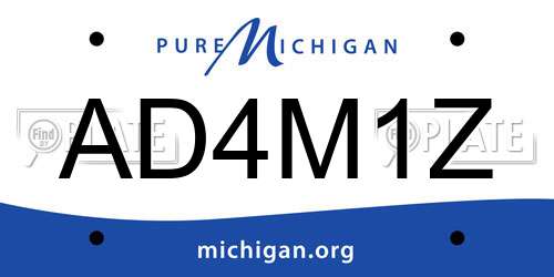 AD4M1Z Michigan License Plate