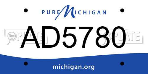 AD5780 Michigan License Plate