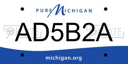 AD5B2A Michigan License Plate