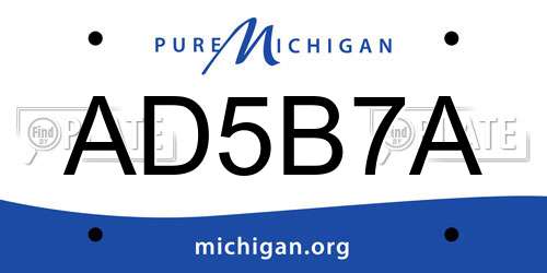AD5B7A Michigan License Plate