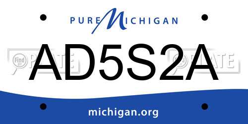 AD5S2A Michigan License Plate