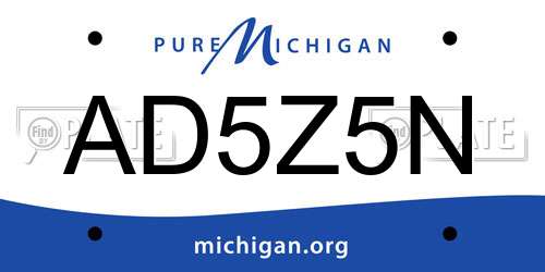 AD5Z5N Michigan License Plate