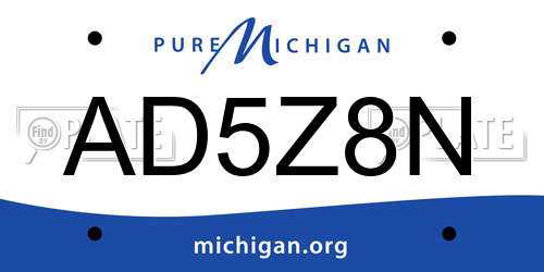 AD5Z8N Michigan License Plate