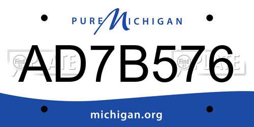 AD7B576 Michigan License Plate