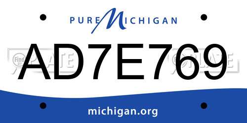 AD7E769 Michigan License Plate
