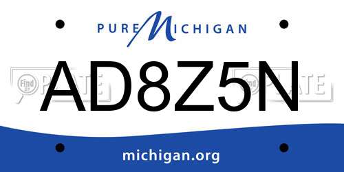 AD8Z5N Michigan License Plate