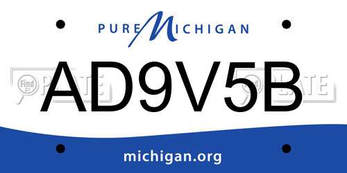 AD9V5B Michigan License Plate