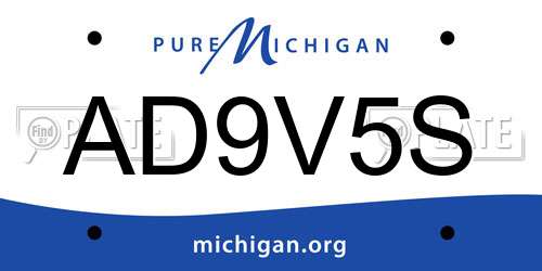 AD9V5S Michigan License Plate