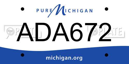 ADA672 Michigan License Plate