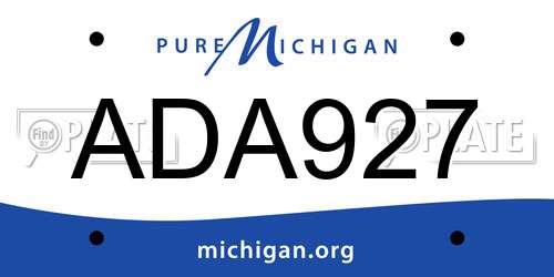 ADA927 Michigan License Plate