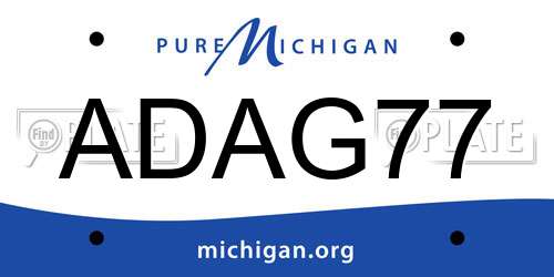 ADAG77 Michigan License Plate
