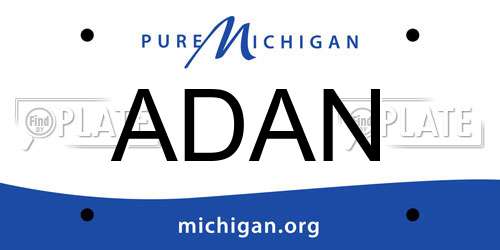 ADAN Michigan License Plate