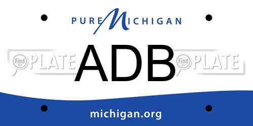 ADB Michigan License Plate