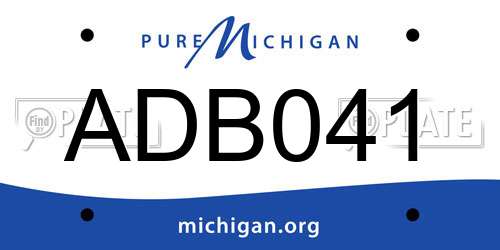 ADB041 Michigan License Plate