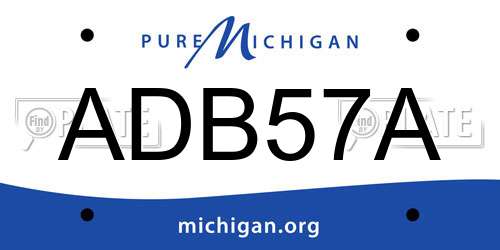 ADB57A Michigan License Plate