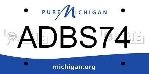 ADBS74 Michigan License Plate