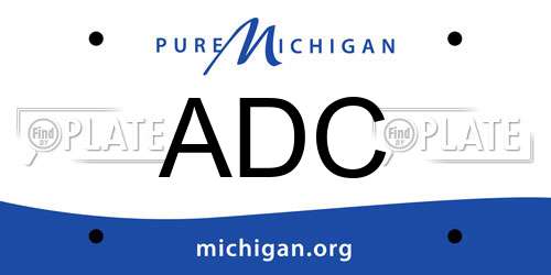 ADC Michigan License Plate