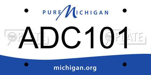 ADC101 Michigan License Plate