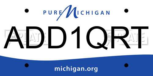 ADD1QRT Michigan License Plate