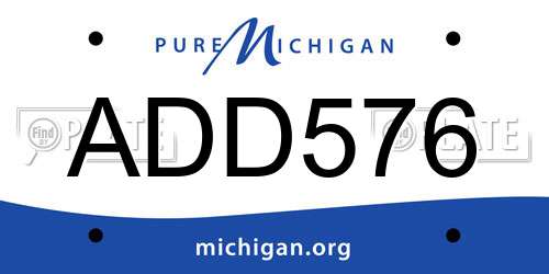 ADD576 Michigan License Plate