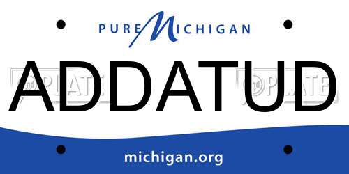 ADDATUD Michigan License Plate