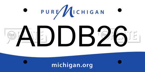 ADDB26 Michigan License Plate