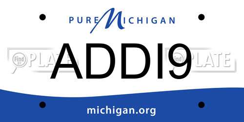 ADDI9 Michigan License Plate
