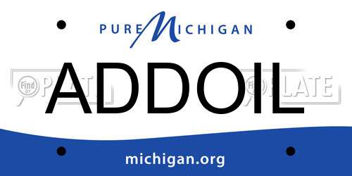 ADDOIL Michigan License Plate
