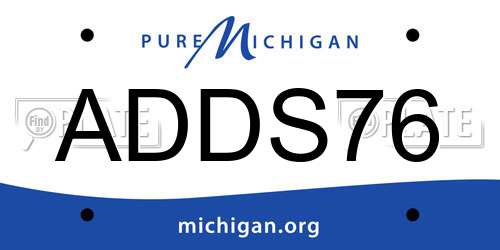ADDS76 Michigan License Plate