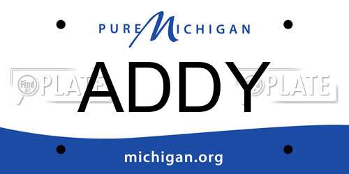 ADDY Michigan License Plate