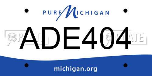 ADE404 Michigan License Plate