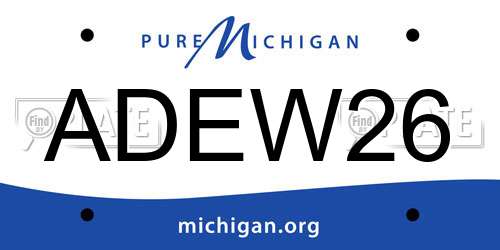ADEW26 Michigan License Plate