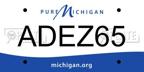ADEZ65 Michigan License Plate