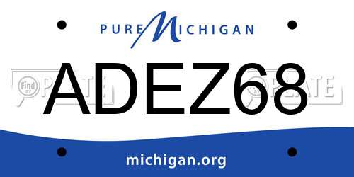 ADEZ68 Michigan License Plate