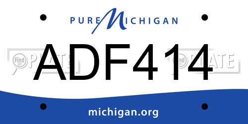 ADF414 Michigan License Plate