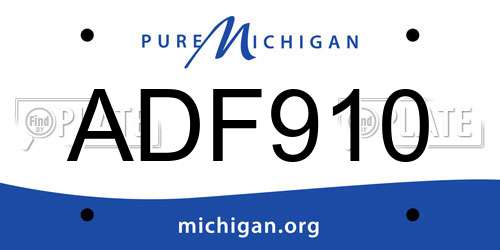ADF910 Michigan License Plate