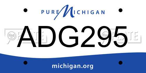 ADG295 Michigan License Plate