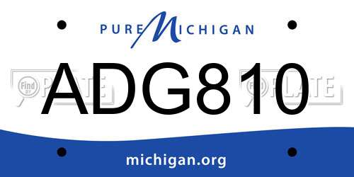 ADG810 Michigan License Plate