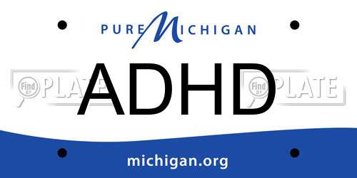 ADHD Michigan License Plate