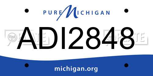 ADI2848 Michigan License Plate