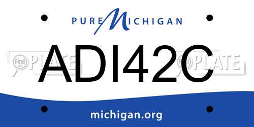 ADI42C Michigan License Plate