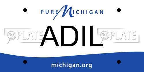 ADIL Michigan License Plate