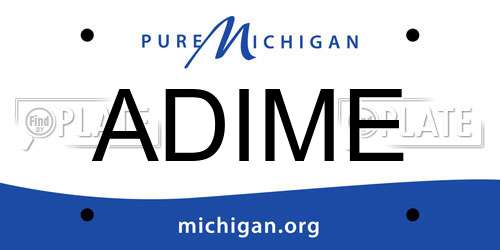 ADIME Michigan License Plate