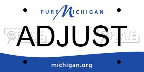 ADJUST Michigan License Plate