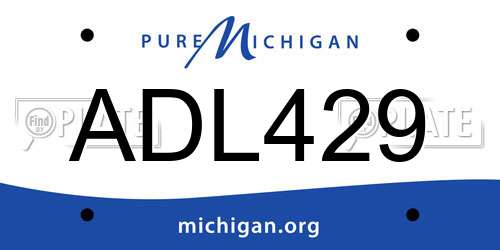ADL429 Michigan License Plate